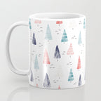 Watercolor Christmas Trees Blue Red Coffee Mug Gallery Image 3