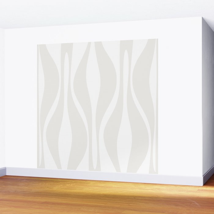 Mid Century Modern Abstract Lounge Pattern in White Wall Mural Gallery Image 2