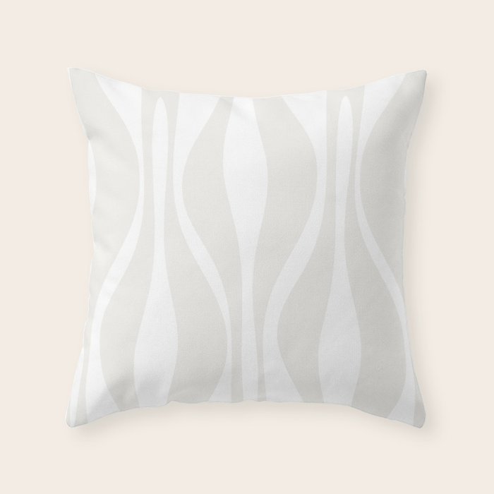 Mid Century Modern Abstract Lounge Pattern in White Throw Pillow Gallery Image 1