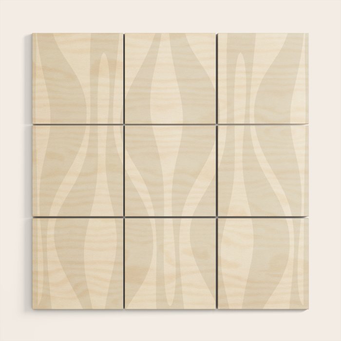 Mid Century Modern Abstract Lounge Pattern in White Wood Wall Art Gallery Image 1