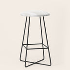 Mid Century Modern Abstract Lounge Pattern in White Stool Gallery Image 1
