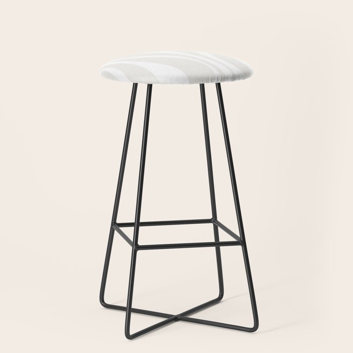 Mid Century Modern Abstract Lounge Pattern in White Stool Gallery Image 1