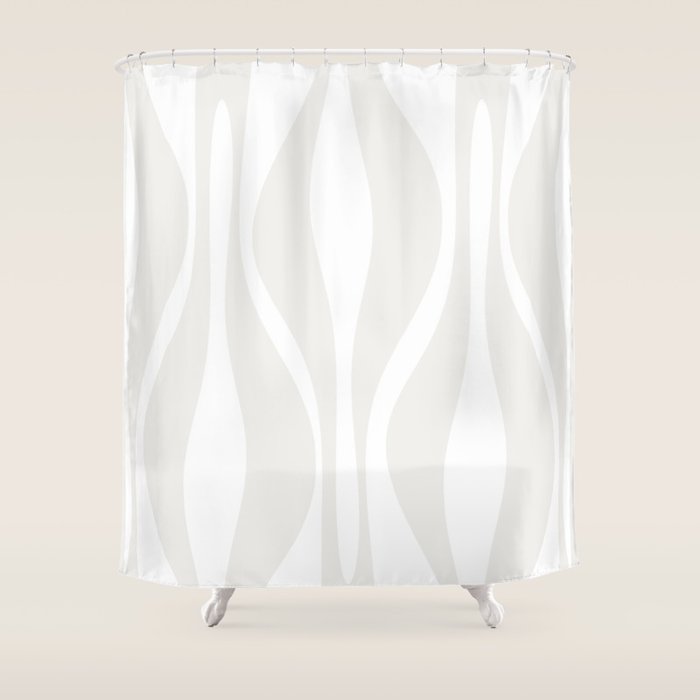 Mid Century Modern Abstract Lounge Pattern in White Shower Curtain Gallery Image 1
