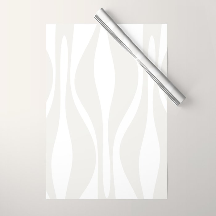 Mid Century Modern Abstract Lounge Pattern in White Wrapping Paper Gallery Image 1