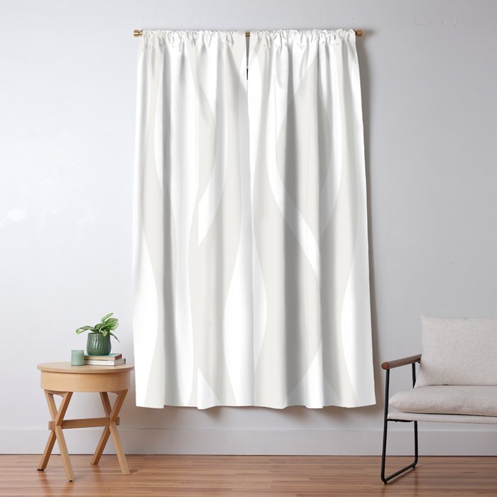 Mid Century Modern Abstract Lounge Pattern in White Window Curtain Gallery Image 1