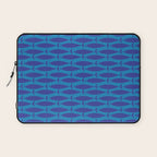 Bold Coastal Fish Mid Century Modern Minimalist Pattern in Double Blue Laptop Sleeve Gallery Image 1
