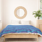 Bold Coastal Fish Mid Century Modern Minimalist Pattern in Double Blue Duvet Cover Gallery Image 3