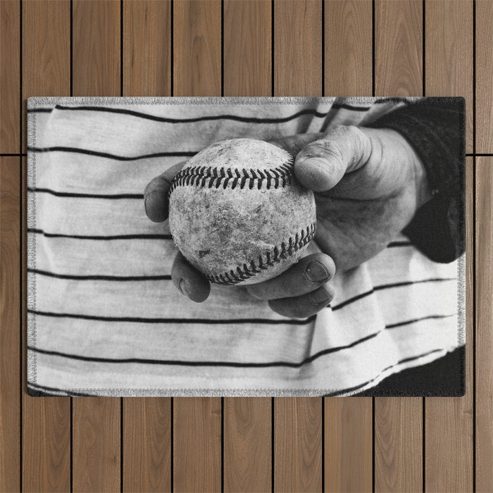 Grip on Vintage Baseball Outdoor Rug Gallery Image 1
