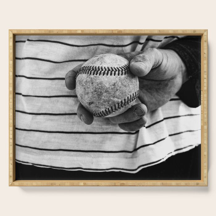 Grip on Vintage Baseball Serving Tray Gallery Image 1