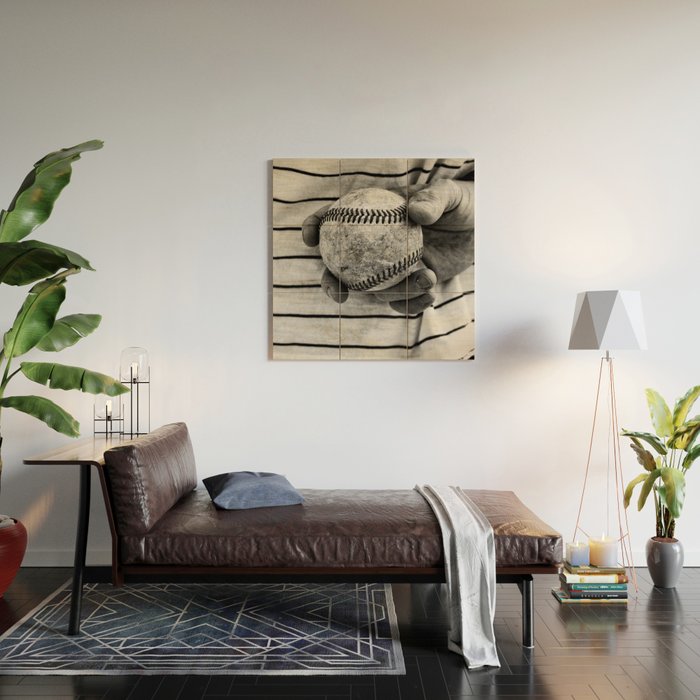 Grip on Vintage Baseball Wood Wall Art Gallery Image 2