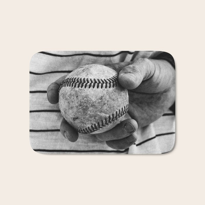 Grip on Vintage Baseball Bath Mat Gallery Image 1