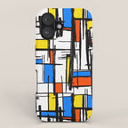 Bauhaus Aesthetic Piet Mondrian De Stijl Inspired Painted Pattern iPhone Case Gallery Image 1