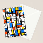 Bauhaus Aesthetic Piet Mondrian De Stijl Inspired Painted Pattern Stationery Card Gallery Image 2