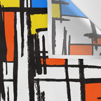 Bauhaus Aesthetic Piet Mondrian De Stijl Inspired Painted Pattern Wall Tapestry Gallery Image 3