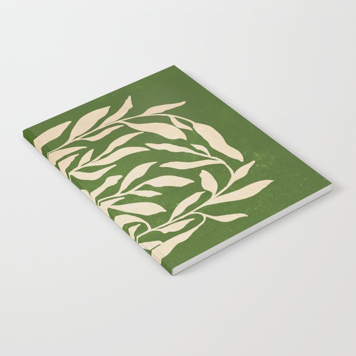Olive Green Leaves: Mid Century Edition Notebook Gallery Image 2