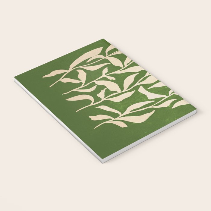 Olive Green Leaves: Mid Century Edition Notebook Gallery Image 3