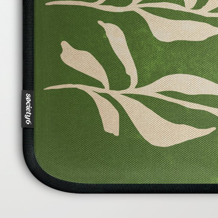 Olive Green Leaves: Mid Century Edition Laptop Sleeve Gallery Image 3