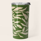 Olive Green Leaves: Mid Century Edition Travel Mug Gallery Image 2