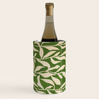 Olive Green Leaves: Mid Century Edition Wine Chiller Gallery Image 1