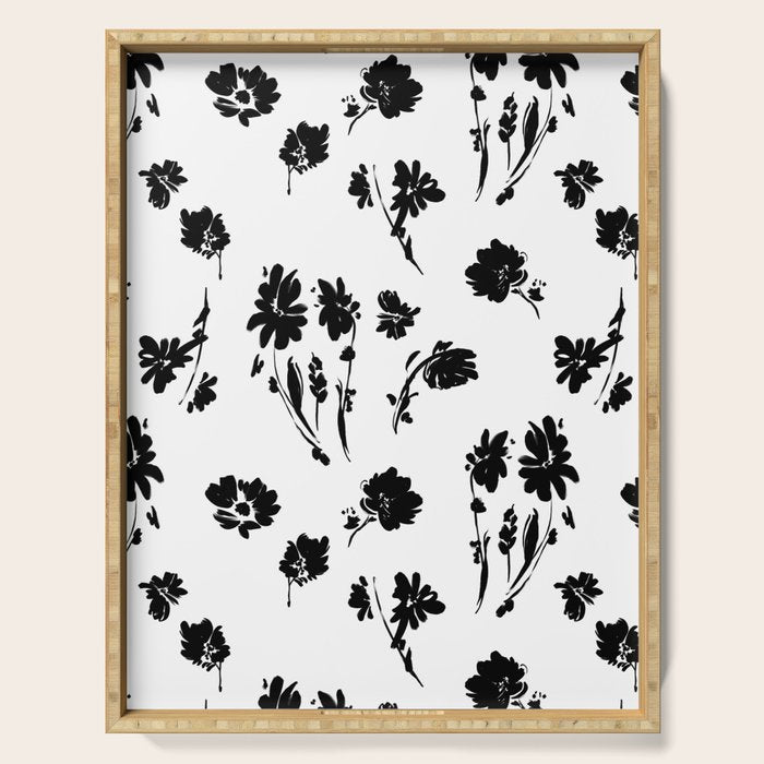 Brushstrokes meadow flowers BN Serving Tray Gallery Image 1