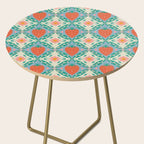 Playful Strawberry and Floral Geometric Pattern Side Table Gallery Image 2
