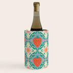 Playful Strawberry and Floral Geometric Pattern Wine Chiller Gallery Image 3