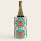 Playful Strawberry and Floral Geometric Pattern Wine Chiller Gallery Image 1