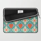 Playful Strawberry and Floral Geometric Pattern Laptop Sleeve Gallery Image 2