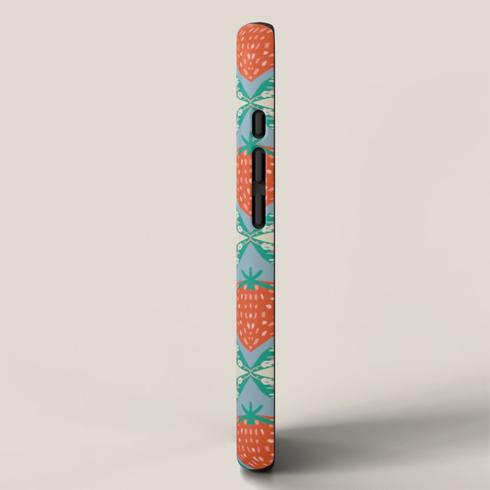 Playful Strawberry and Floral Geometric Pattern iPhone Case Gallery Image 2