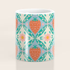 Playful Strawberry and Floral Geometric Pattern Coffee Mug Gallery Image 4