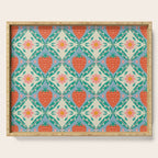 Playful Strawberry and Floral Geometric Pattern Serving Tray Gallery Image 1
