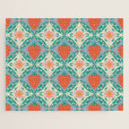 Playful Strawberry and Floral Geometric Pattern Jigsaw Puzzle Gallery Image 1