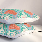 Playful Strawberry and Floral Geometric Pattern Pillow Sham Gallery Image 3