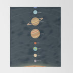 Solar system illustration Throw Blanket Gallery Image 2