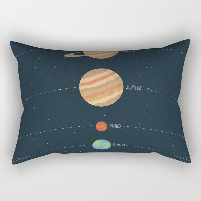 Solar system illustration Rectangular Pillow Gallery Image 1