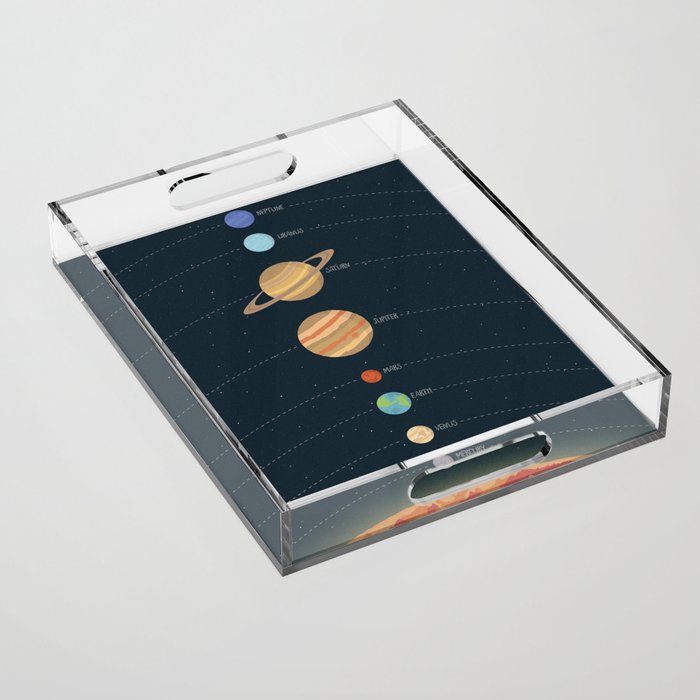 Solar system illustration Acrylic Tray Gallery Image 1