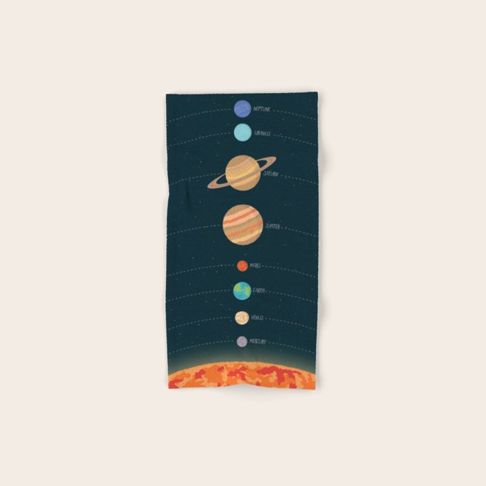Solar system illustration Bath Towel Gallery Image 1
