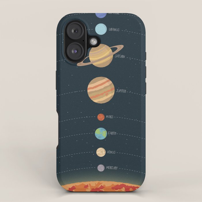 Solar system illustration iPhone Case Gallery Image 1
