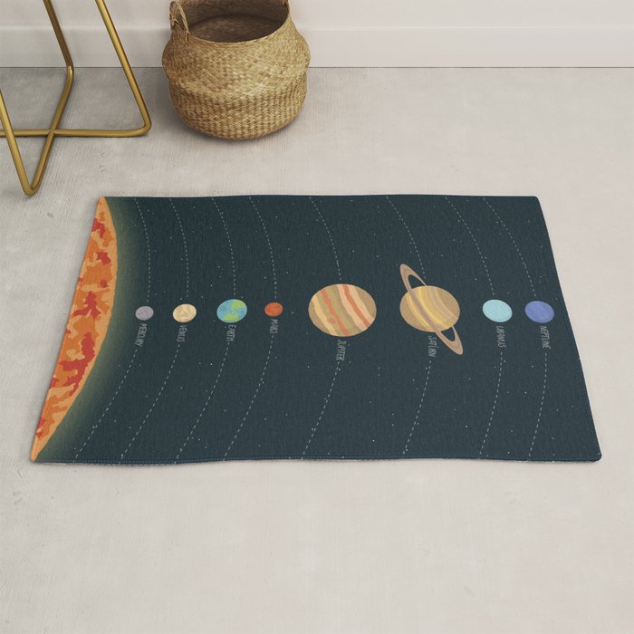Solar system illustration Rug