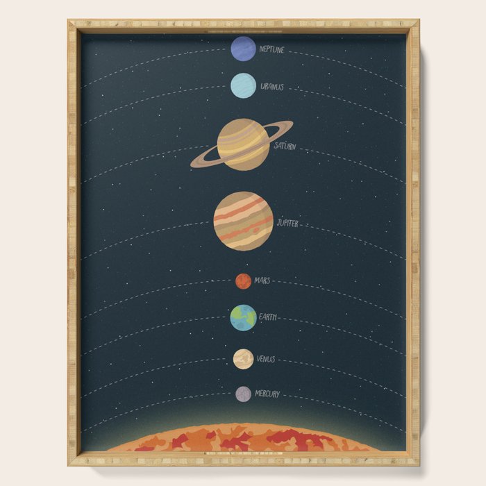 Solar system illustration Serving Tray Gallery Image 1