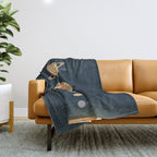 Solar system illustration Throw Blanket Gallery Image 1