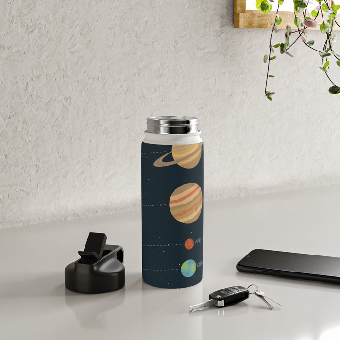 Solar system illustration Water Bottle Gallery Image 4