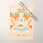 Breakfast and Flowers  Wrapping Paper Gallery Image 1