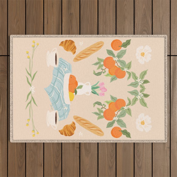 Breakfast and Flowers  Outdoor Rug Gallery Image 1