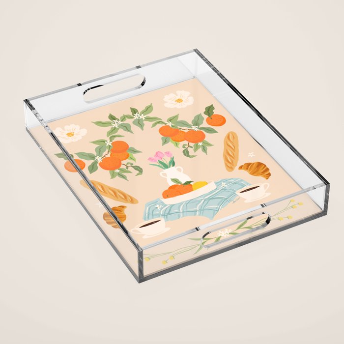 Breakfast and Flowers  Acrylic Tray Gallery Image 1