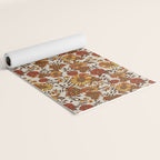 Retro 70s boho hippie orange flower power Yoga Mat Gallery Image 2