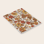 Retro 70s boho hippie orange flower power Notebook Gallery Image 3