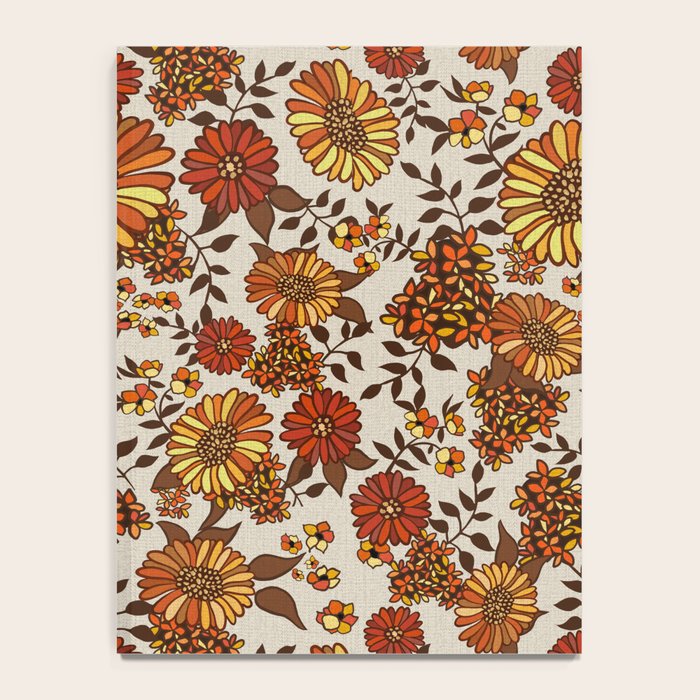Retro 70s boho hippie orange flower power Notebook Gallery Image 4