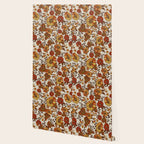 Retro 70s boho hippie orange flower power Wallpaper Gallery Image 2