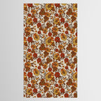 Retro 70s boho hippie orange flower power Tablecloth Gallery Image 2